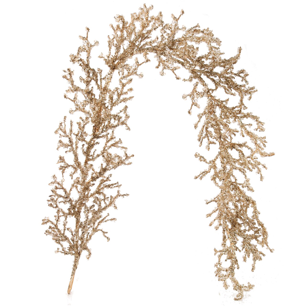 Gold Iced Twig Garland | 5-Foot | Holiday Xmas Accents | Christmas Garlands | Table & Mantel | Home & Office Decor (Set of 2)
